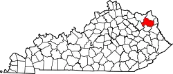 Karte von Carter County innerhalb von Kentucky