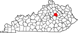 Karte von Clark County innerhalb von Kentucky