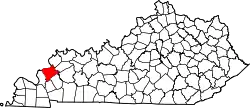 Karte von Crittenden County innerhalb von Kentucky