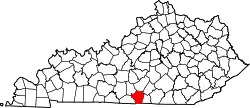 Karte von Cumberland County innerhalb von Kentucky