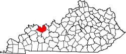 Karte von Daviess County innerhalb von Kentucky