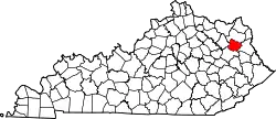 Karte von Elliott County innerhalb von Kentucky