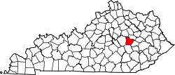 Karte von Estill County innerhalb von Kentucky