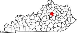 Karte von Fayette County innerhalb von Kentucky