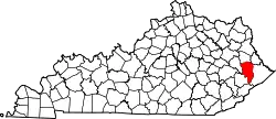 Karte von Floyd County innerhalb von Kentucky