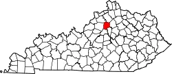 Karte von Franklin County innerhalb von Kentucky