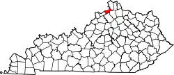 Karte von Gallatin County innerhalb von Kentucky