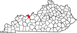 Karte von Hancock County innerhalb von Kentucky