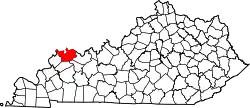 Karte von Henderson County innerhalb von Kentucky