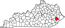 Karte von Knott County innerhalb von Kentucky