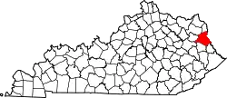 Karte von Lawrence County innerhalb von Kentucky