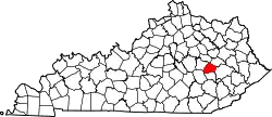 Karte von Lee County innerhalb von Kentucky