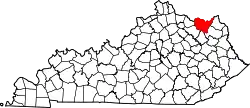 Karte von Lewis County innerhalb von Kentucky