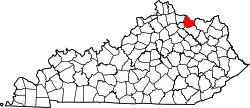 Karte von Mason County innerhalb von Kentucky