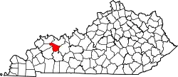 Karte von McLean County innerhalb von Kentucky