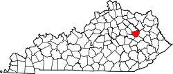 Karte von Menifee County innerhalb von Kentucky