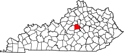 Karte von Mercer County innerhalb von Kentucky