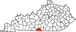 Karte von Monroe County innerhalb von Kentucky