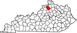 Karte von Owen County innerhalb von Kentucky