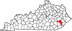Karte von Perry County innerhalb von Kentucky