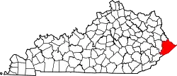 Karte von Pike County innerhalb von Kentucky