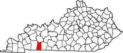 Karte von Todd County innerhalb von Kentucky