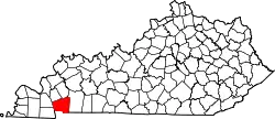 Karte von Trigg County innerhalb von Kentucky