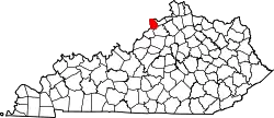 Karte von Trimble County innerhalb von Kentucky
