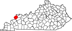 Karte von Union County innerhalb von Kentucky