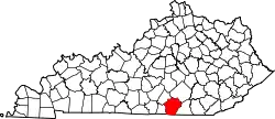 Karte von Wayne County innerhalb von Kentucky