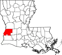 Karte von Beauregard Parish innerhalb von Louisiana