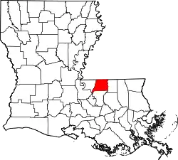 Karte von East Feliciana Parish innerhalb von Louisiana