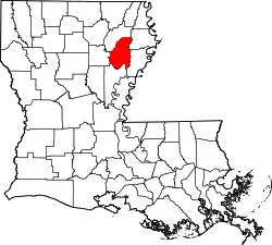 Karte von Franklin Parish innerhalb von Louisiana