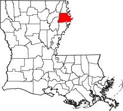 Karte von Madison Parish innerhalb von Louisiana