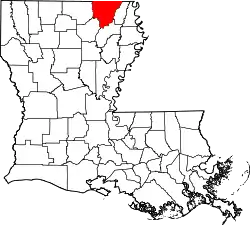 Karte von Morehouse Parish innerhalb von Louisiana