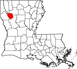 Karte von Red River Parish innerhalb von Louisiana