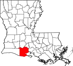 Karte von Vermilion Parish innerhalb von Louisiana