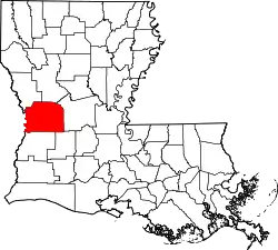 Karte von Vernon Parish innerhalb von Louisiana