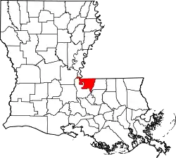 Karte von West Feliciana Parish innerhalb von Louisiana