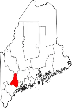 Karte von Androscoggin County innerhalb von Maine