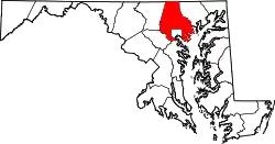 Karte von Baltimore County innerhalb von Maryland