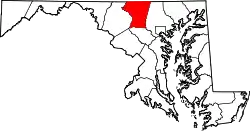 Karte von Carroll County innerhalb von Maryland