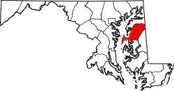 Karte von Queen Anne's County innerhalb von Maryland