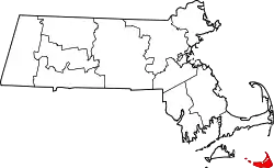 Karte von Nantucket County innerhalb von Massachusetts
