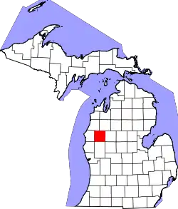 Karte von Lake County innerhalb von Michigan