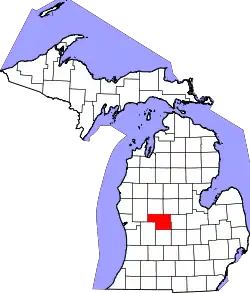 Karte von Montcalm County innerhalb von Michigan