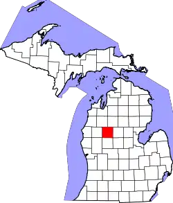 Karte von Osceola County innerhalb von Michigan