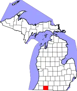 Karte von Saint Joseph County innerhalb von Michigan