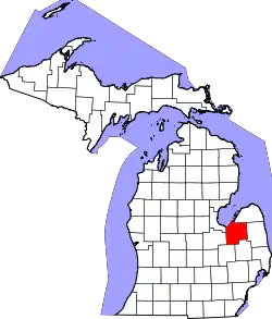 Karte von Tuscola County innerhalb von Michigan