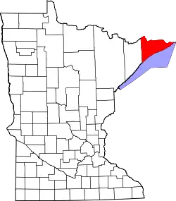 Karte von Cook County innerhalb von Minnesota
